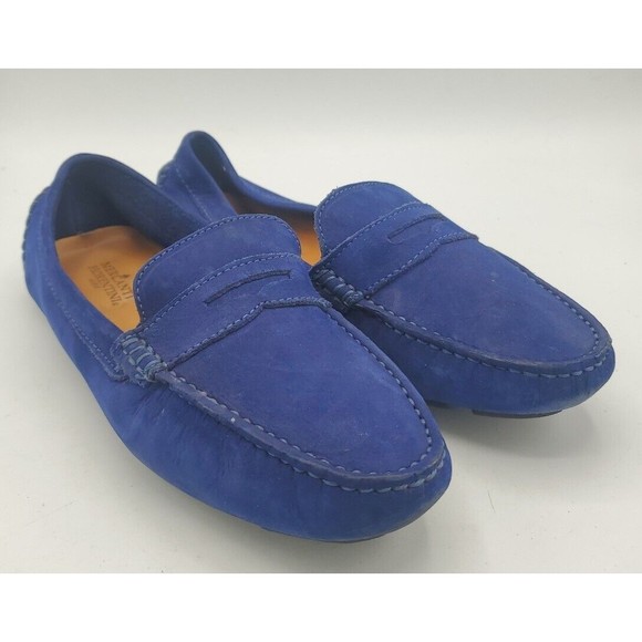 Shoes - Mercanti Fiorentini Loafer driving shoes Slip On Suede Size 9.5 Made Brazil Blue